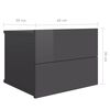 vidaXL Bedside Cabinet High Gloss Grey 40x30x30 cm Engineered Wood