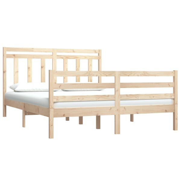 vidaXL Bed Frame without Mattress 150x200 cm King Size Solid Wood