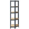vidaXL 5-Layer Corner Shelf Anthracite Steel&Engineered Wood
