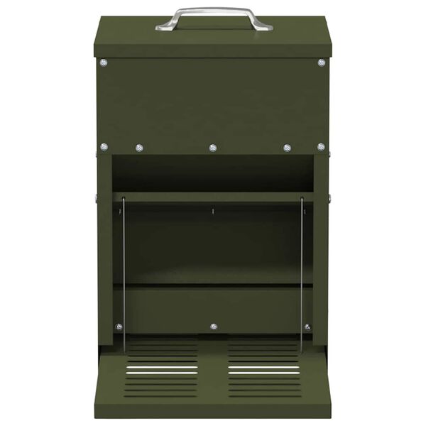 vidaXL Chicken Treadle Feeder Olive Green 25 x 42 x 40 cm