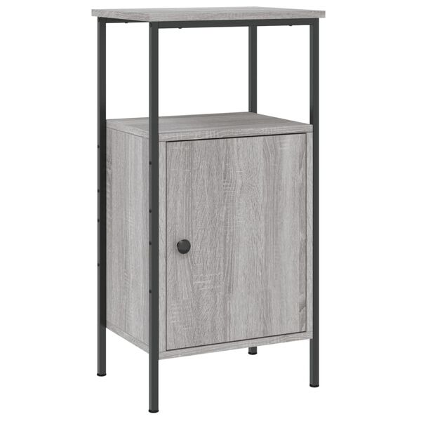 vidaXL Bedside Cabinet Grey Sonoma 41x31x80 cm Engineered Wood