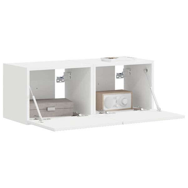vidaXL TV Wall Cabinet 2 pcs White 39 x 31 x 29.5 cm Engineered Wood