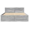 vidaXL Bed Frame with Headboard without Mattress Grey Sonoma 135x190 cm Double