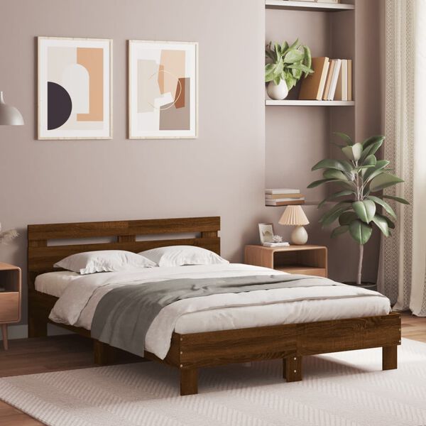 vidaXL Bed Frame without Mattress Brown Oak 120x190 cm Small Double