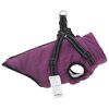 vidaXL Dog Coat with Harness Purple S Fleece and Polyester