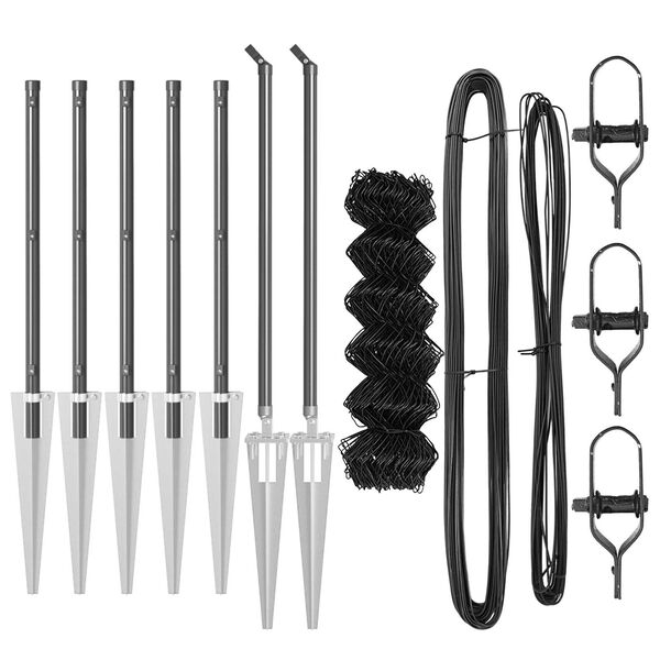 vidaXL Fence Post Grey 10 x 0.8 m (40 x 40 mm mesh) Steel and PVC