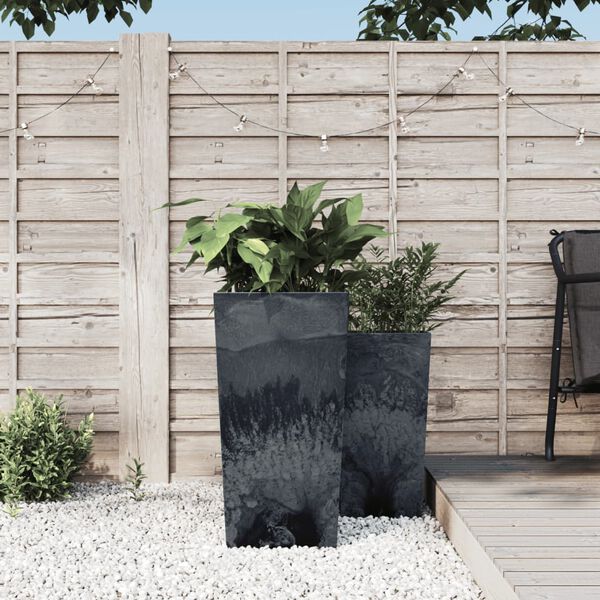 vidaXL Planter with Removable Inner Anthracite 21/49 L PP Concrete Look