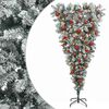 vidaXL Upside-down Artificial Hinged Christmas Tree 150 cm 150 LEDs