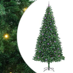 vidaXL Artificial Christmas Tree with 300 LEDs with Stand Green 300 cm