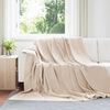 vidaXL Throw Blanket Beige 220 x 240 cm Fleece