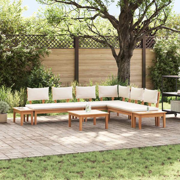 vidaXL Garden Sofa Set 4 pcs Brown and Cream