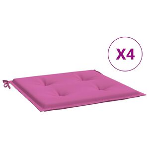 vidaXL Chair Cushions 4 pcs Pink 50x50x4 cm Fabric