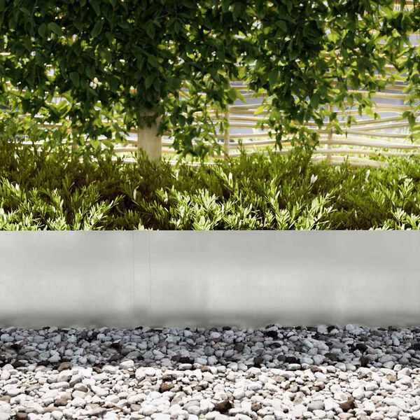 vidaXL Lawn Edging 10 pcs Silver 100 x 0.05 x 30 cm Stainless Steel