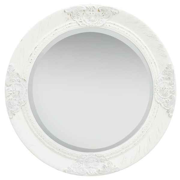 vidaXL Wall Mirror Baroque Style 50 cm White