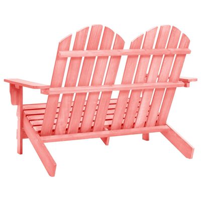 vidaXL 2-Seater Garden Adirondack Chair Solid Fir Wood Pink