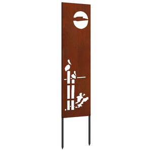 vidaXL Garden Privacy Screen Rusty 32 x 140 cm Weathering Steel