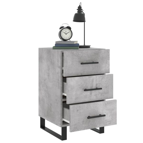 vidaXL Bedside Cabinet Concrete Grey 40x40x66 cm Engineered Wood