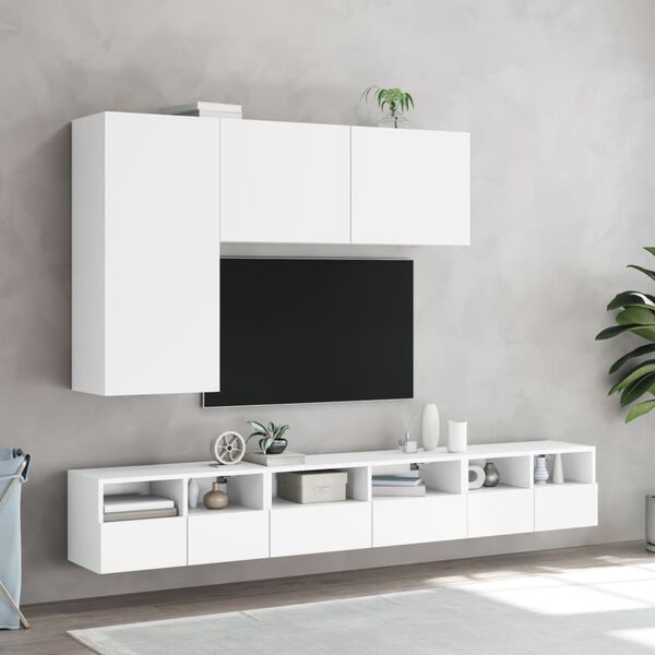 vidaXL 5 Piece TV Wall Cabinets White Engineered Wood