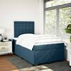 vidaXL Box Spring Bed with Mattress Blue 120x190 cm Small Double Velvet