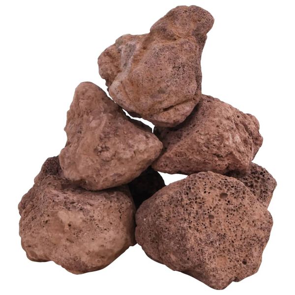 vidaXL Volcanic Rocks 10 kg Red 10-30 cm