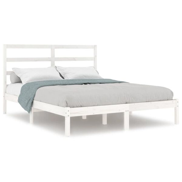 vidaXL Bed Frame without Mattress White 120x190 cm Small Double Solid Wood