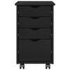 vidaXL Rolling Cabinet Black 34 x 39 x 56 cm Solid Pine Wood