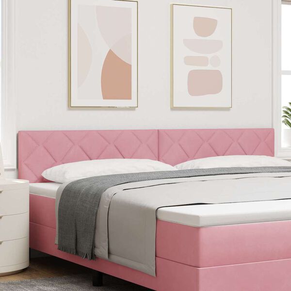 vidaXL Headboard Height Adjustable with Headboard Pink 200 cm Velvet