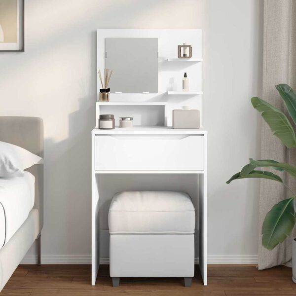 vidaXL Bedroom Dressing Tables with Drawer White 80 x 39.6 x 135 cm