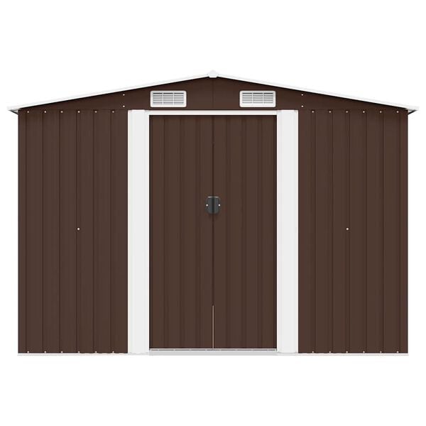 vidaXL Garden Shed 257x298x178 cm Metal Brown