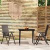 vidaXL 3 Piece Garden Dining Set Black