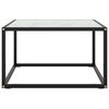 vidaXL Coffee Table Black with White Marble Glass 60x60x35 cm