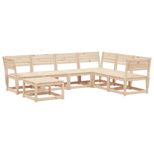 vidaXL 7 Piece Garden Lounge Set Solid Wood Pine