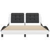 vidaXL Bed Frame without Mattress "Zadar" White and Black 160x200 cm Faux Leather
