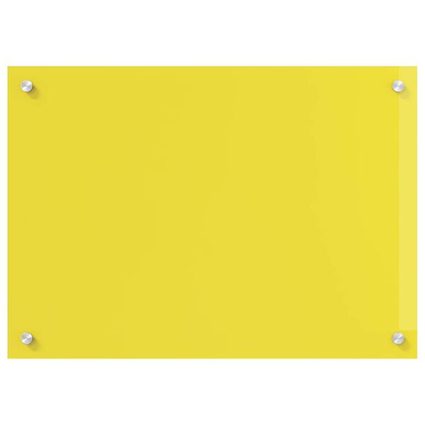vidaXL Kitchen Backsplash Yellow 70 x 60 cm Tempered Glass