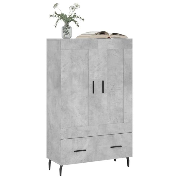 vidaXL Highboard Concrete Grey 69.5x31x115 cm Engineered Wood