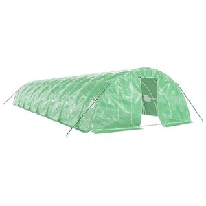 vidaXL Greenhouse with Steel Frame Green 80 m&sup2; 16x5x2.3 m