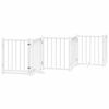 vidaXL Dog Gate with Door Foldable 15 Panels White 750 cm Poplar Wood