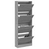 vidaXL Shoe Cabinet Grey Sonoma 60x21x163.5 cm Engineered Wood