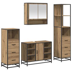 vidaXL Bathroom Furniture Set 4 pcs Artisan Oak Engineered Wood