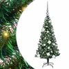 vidaXL Artificial Pre-lit Christmas Tree Green 120 cm PVC and Metal