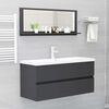 vidaXL Bathroom Mirror Grey 100x10.5x37 cm Engineered Wood