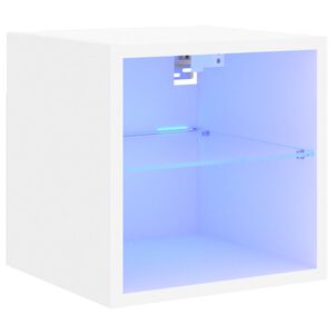 vidaXL TV Wall Cabinet with LED Lights White 30x28.5x30 cm