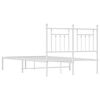vidaXL Metal Bed Frame without Mattress with Headboard White 135x190cm