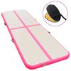 vidaXL Inflatable Gymnastics Mat with Pump 700x100x10 cm PVC Pink