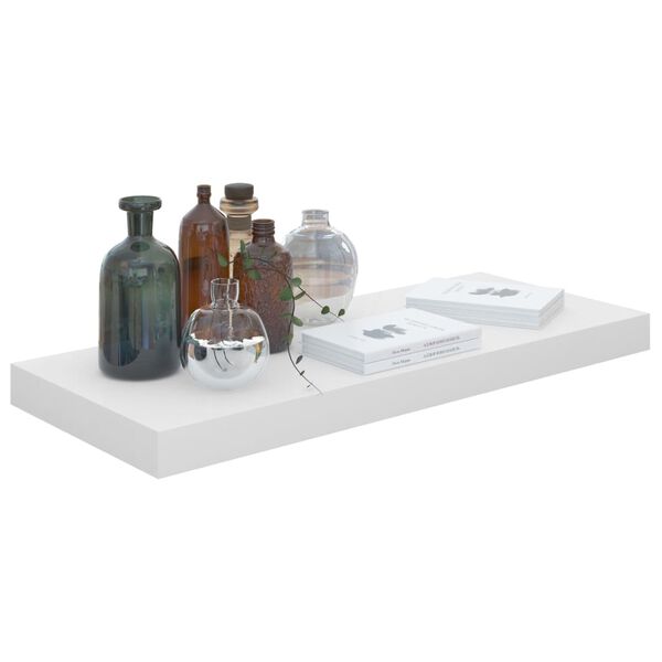 vidaXL Floating Wall Shelf High Gloss White 60x23.5x3.8 cm MDF