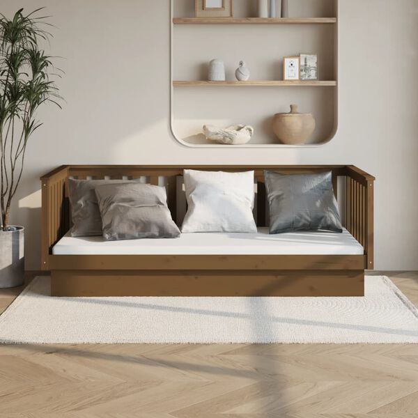 vidaXL Day Bed without Mattress Honey Brown 100x200 cm Solid Wood Pine