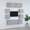 vidaXL 8 Piece TV Cabinet Set Grey Sonoma Engineered Wood