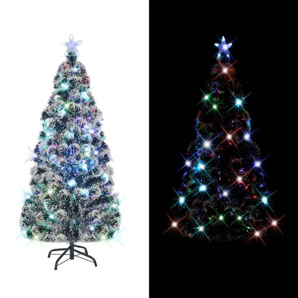 vidaXL Artificial Pre-lit Christmas Tree White 64 cm Fibre Optic