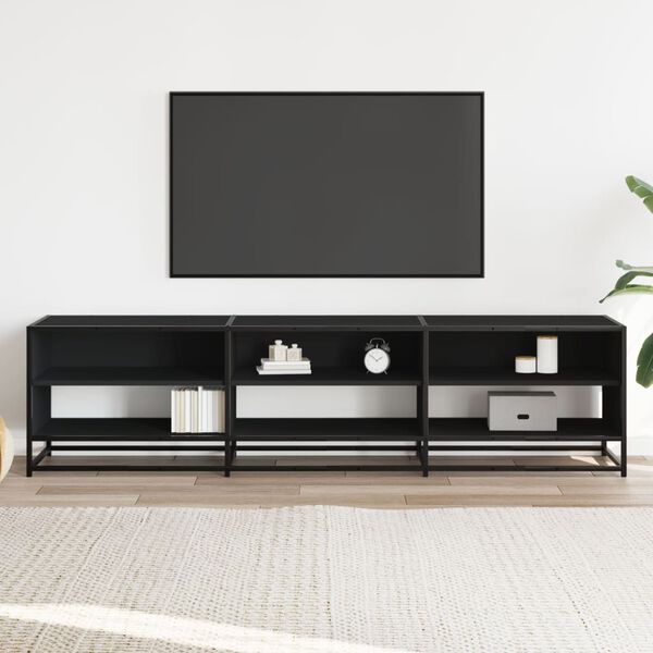 vidaXL TV Cabinet Black 180x40x46 cm Engineered Wood