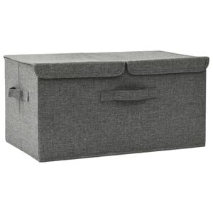 vidaXL Storage boxes Non-woven fabric 2 compartments Anthracite